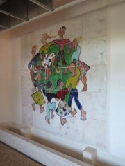 Panneau mural pour le hall d'entrée des filles, Louise Edmée Chevallier © Région Basse-Normandie – Inventaire général – Sabrina Blanchet, 2015